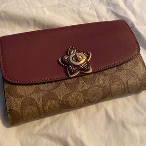 Coach Burgundy and Brown Women's Bag